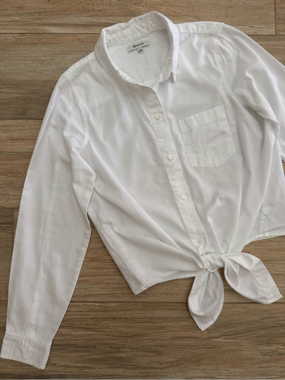 Madewell 100% Cotton Tie-Front Shirt Size Medium